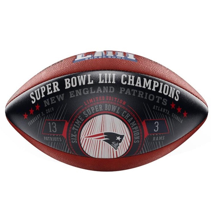 Wilson NFL Super Bowl Liii Commemorative Leather New England Patriots Championship Football Gridiron